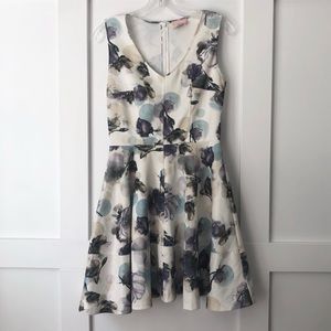 Love...ady Watercolor Floral Scuba Skater Dress